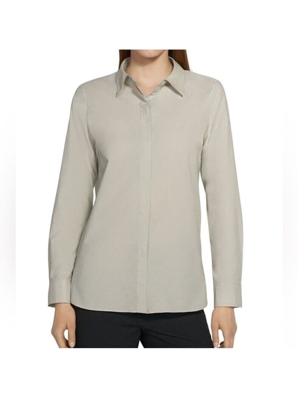 THEORY Straight Cotton button shirt color Wheat Sz L